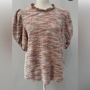 Chic Taupe and Pink Textured Top